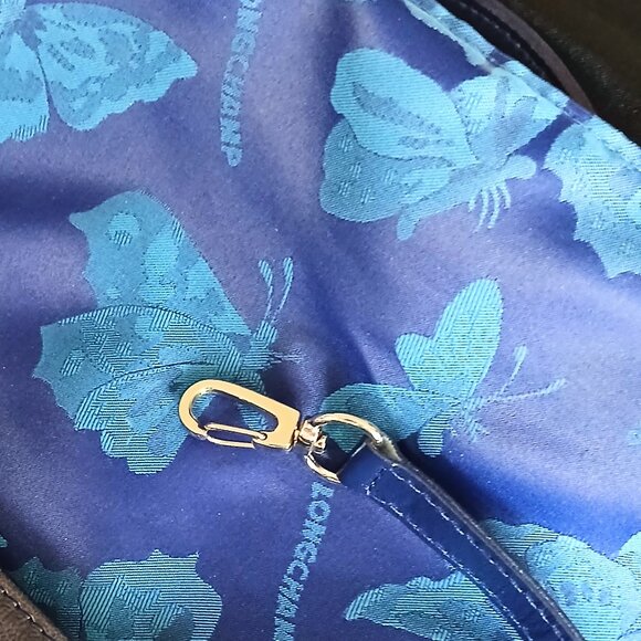 EUC Longchamp Patent Leather Blue Shoulder Bag - Picture 4 of 9